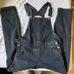 ASOS, black, denim overalls